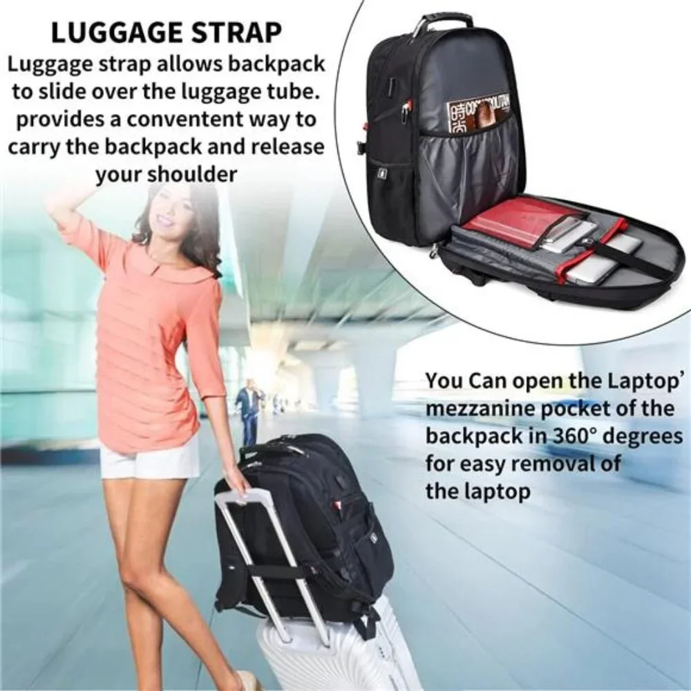 Extra Large 50L Travel Laptop Backpack with USB Charging Port, College Backpack